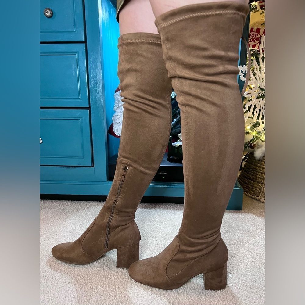 Forever 21 Brown Suede Over-the-Knee Boots Size 6